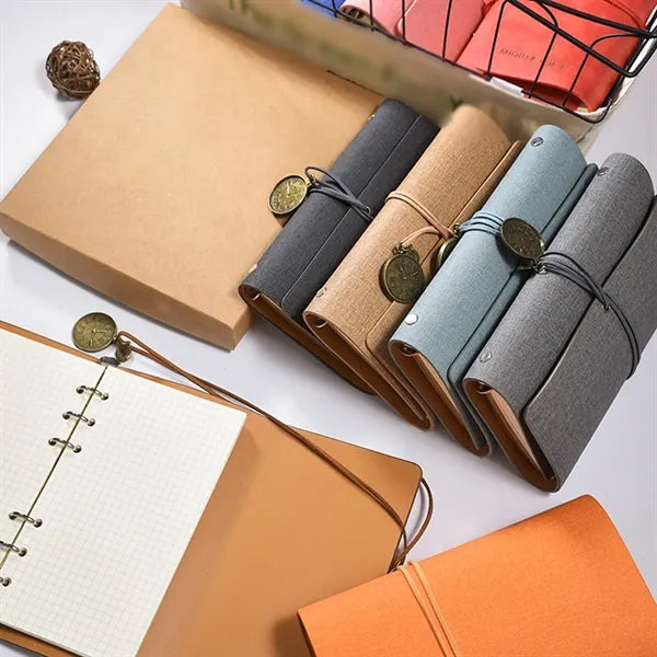 Vintage PU leather planner diary journal notebook gift set