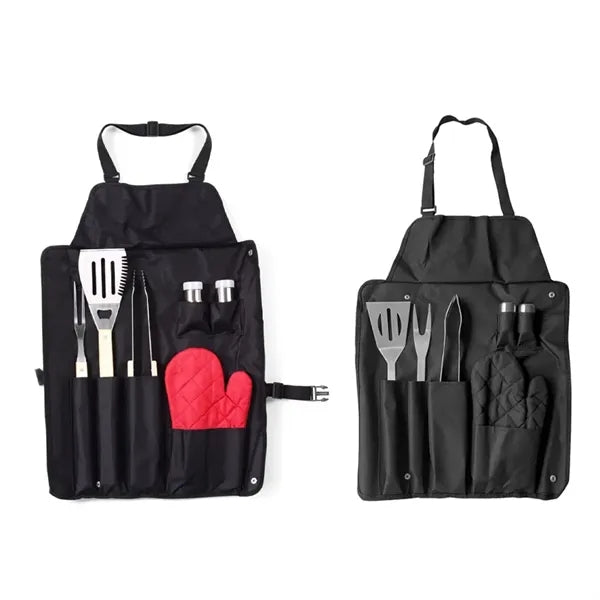 Custom 6-Piece BBQ Grill Tool Apron Kit