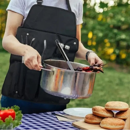 Custom 6-Piece BBQ Grill Tool Apron Kit