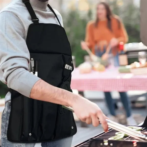 Custom 6-Piece BBQ Grill Tool Apron Kit