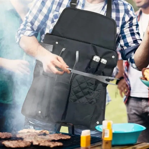 Custom 6-Piece BBQ Grill Tool Apron Kit