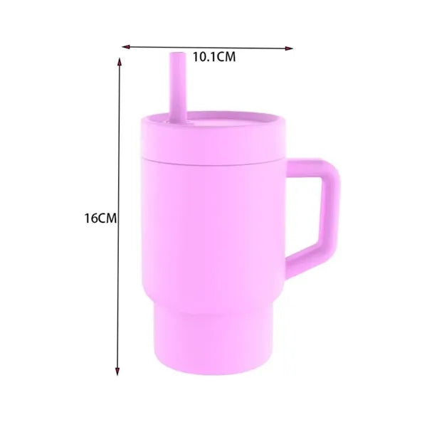Silicone Tumbler with Handle and Straw Lid