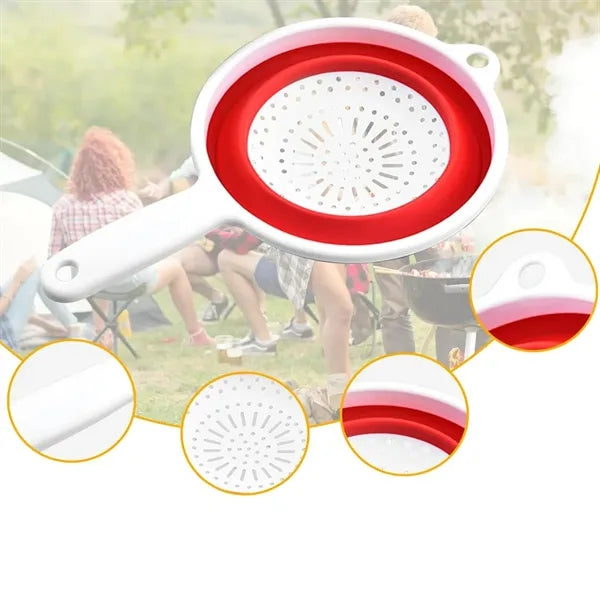 Foldable Kitchen Strainer with Handle Custom Logo