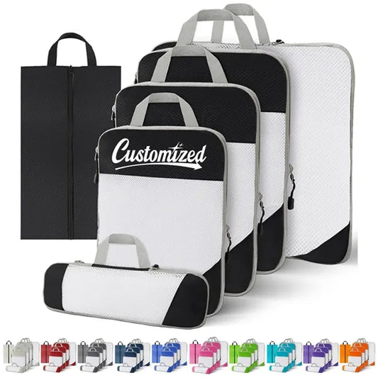 6-Piece Waterproof Travel Organizer Set with Compression