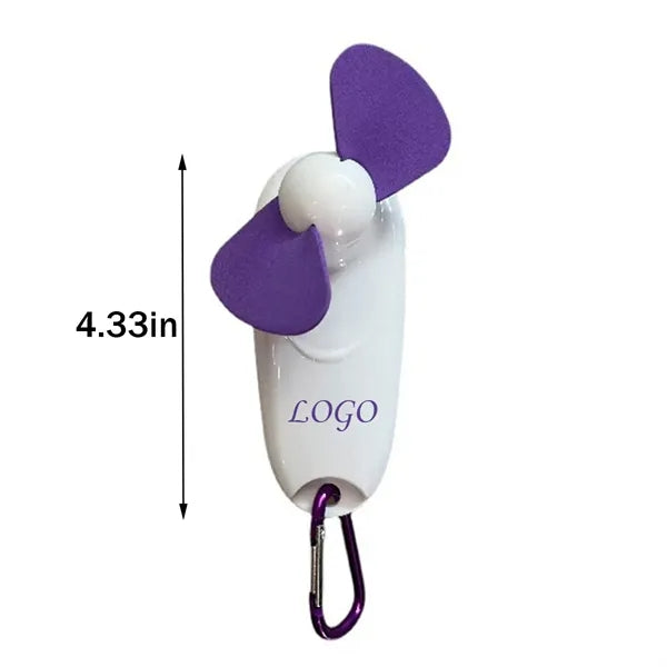 Small Fan With Carabiner And LED Light