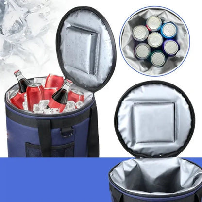 Custom Round Insulated Picnic Tote Cooler Bag with Handle