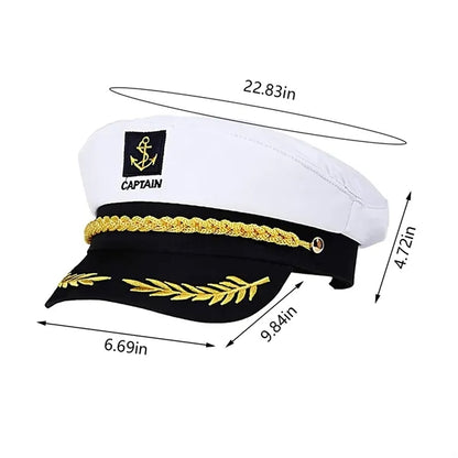 Adjustable sailor marine costume boat cap captain yacht hat