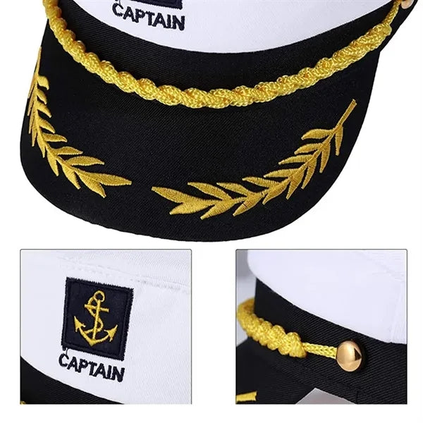 Adjustable sailor marine costume boat cap captain yacht hat