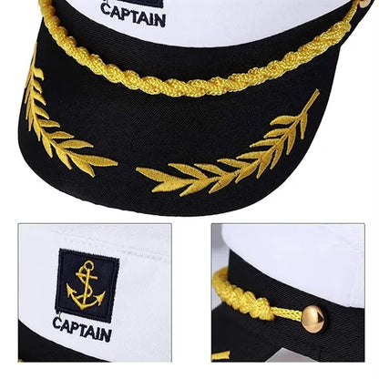 Adjustable sailor marine costume boat cap captain yacht hat