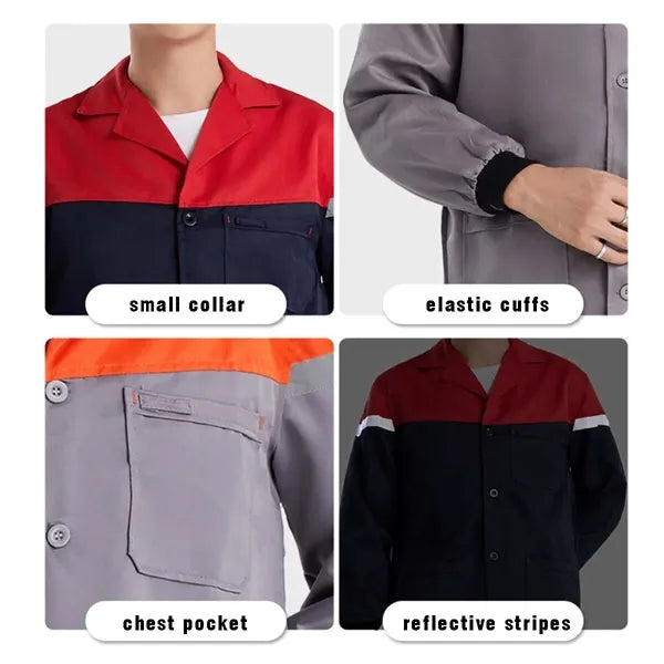 Unisex durable long sleeve workwear lab coat with pockets