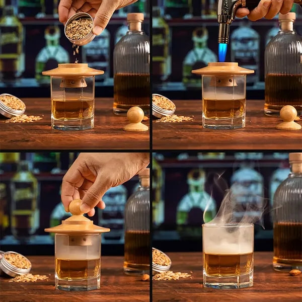 6 flavors wood chips men gifts cocktail whiskey smoker kit