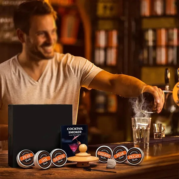 6 flavors wood chips men gifts cocktail whiskey smoker kit