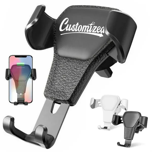 Gravity Car Vent Phone Holder with Leather Panel