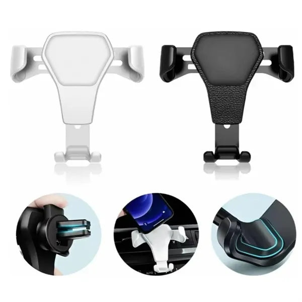 Gravity Car Vent Phone Holder with Leather Panel