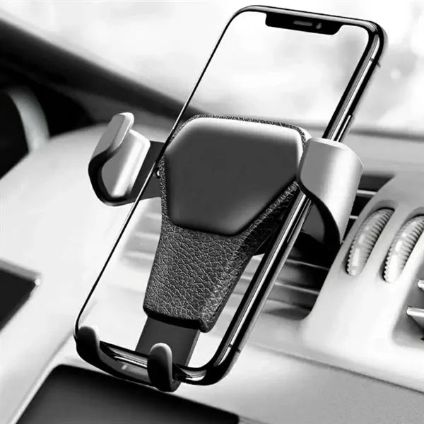 Gravity Car Vent Phone Holder with Leather Panel