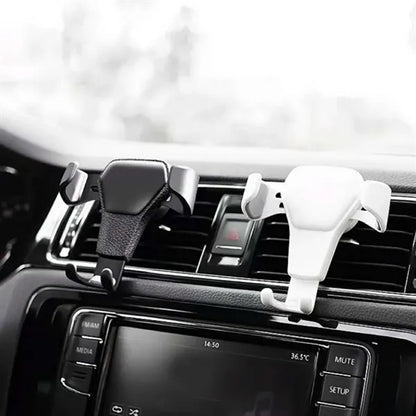 Gravity Car Vent Phone Holder with Leather Panel