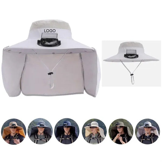Outdoor Wide Brim Sun Hats With Solar Fan