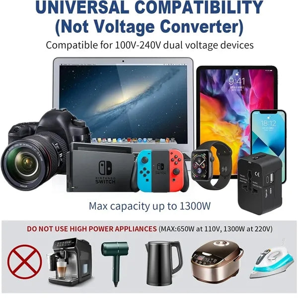 All in One Worldwide Travel Adapter Power Converters
