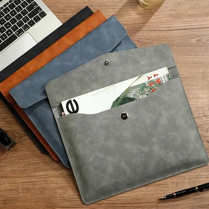 PU Leather A4 File Document Holder Portfolio Envelope Folder