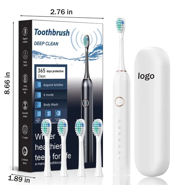 6 Modes Ultrasonic Electric Travel Toothbrush With Case