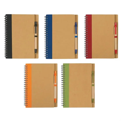 Recycled Spiral Notebook and Pen Set with Custom Logo