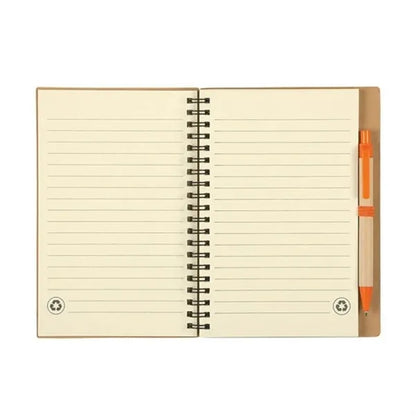 Recycled Spiral Notebook and Pen Set with Custom Logo