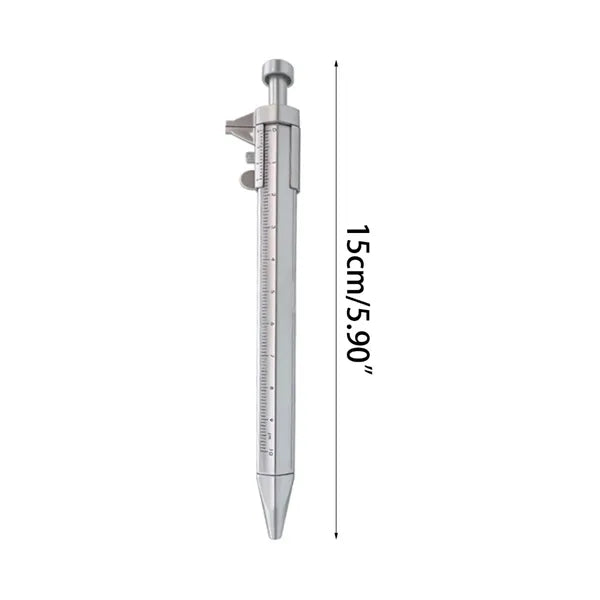Caliper Style Ballpoint Pen with Blue Ink Refill