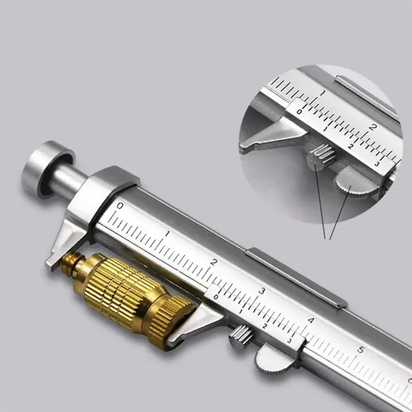 Caliper Style Ballpoint Pen with Blue Ink Refill