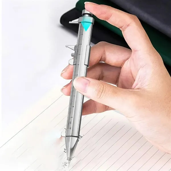 Caliper Style Ballpoint Pen with Blue Ink Refill