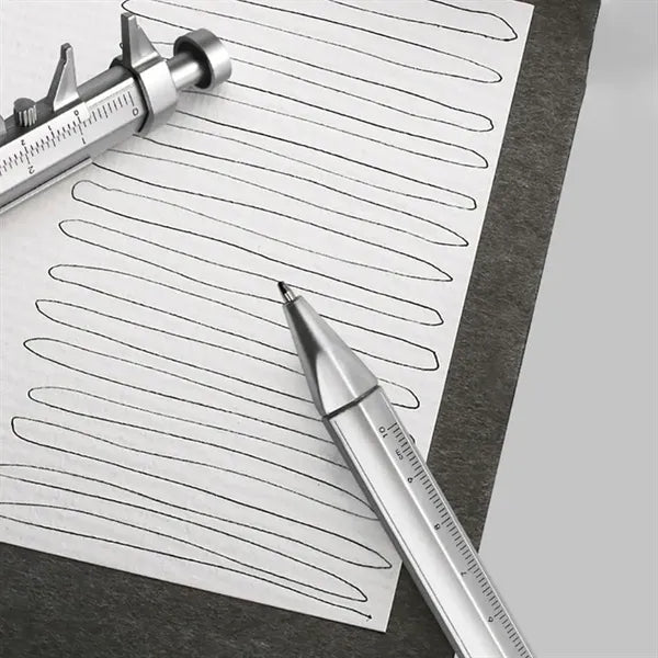Caliper Style Ballpoint Pen with Blue Ink Refill