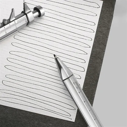 Caliper Style Ballpoint Pen with Blue Ink Refill