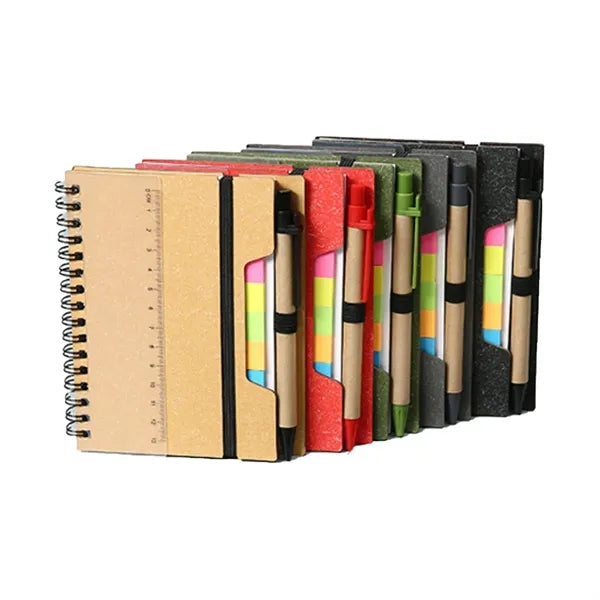 Notebook with Pen Set Sticky Notes Combo