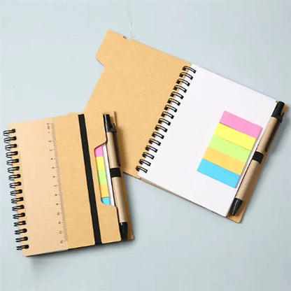 Notebook with Pen Set Sticky Notes Combo