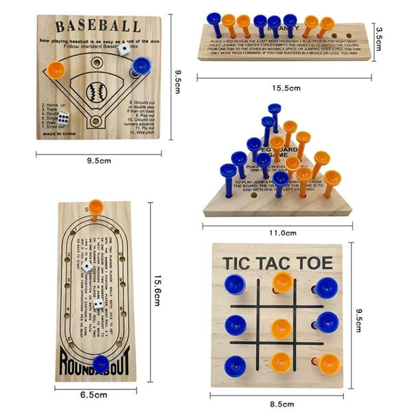 Wooden Peg Game Set 5 Pack with Custom Logo Option