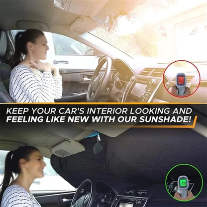 Car Windshield Shade for Automotive Sunshades with Storage P