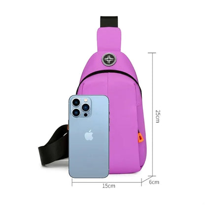 Travel Outdoor Crossbody Sling Bag w/ Headphone Jack