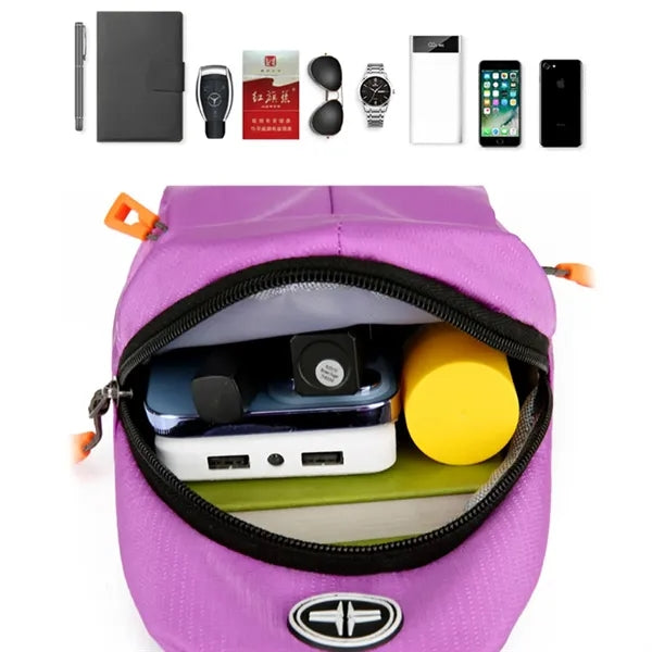 Travel Outdoor Crossbody Sling Bag w/ Headphone Jack