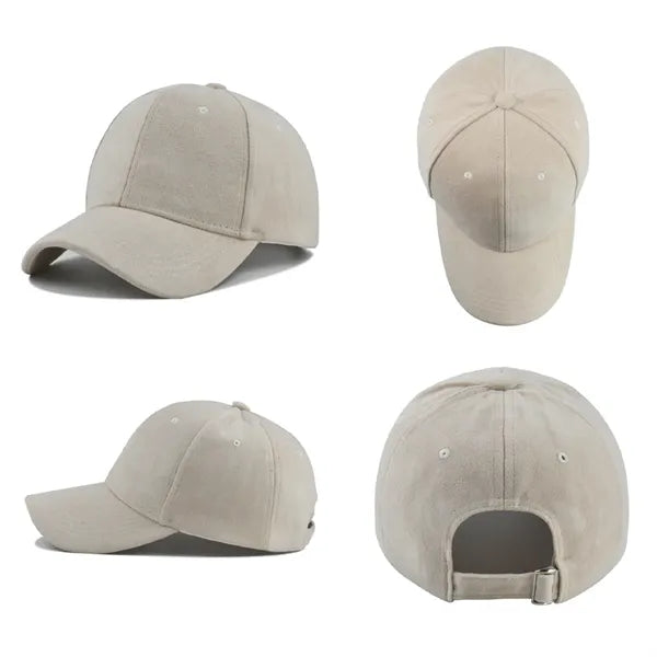 Custom Adjustable Suede Six-Panel Baseball Cap Classic Hat
