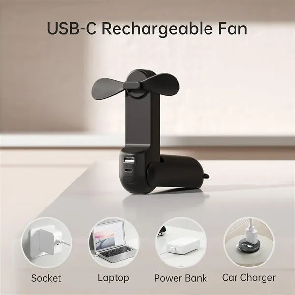 Rechargeable Portable Mini Fan with Power Bank