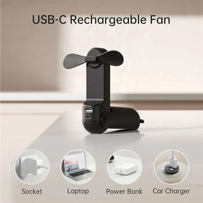 Rechargeable Portable Mini Fan with Power Bank