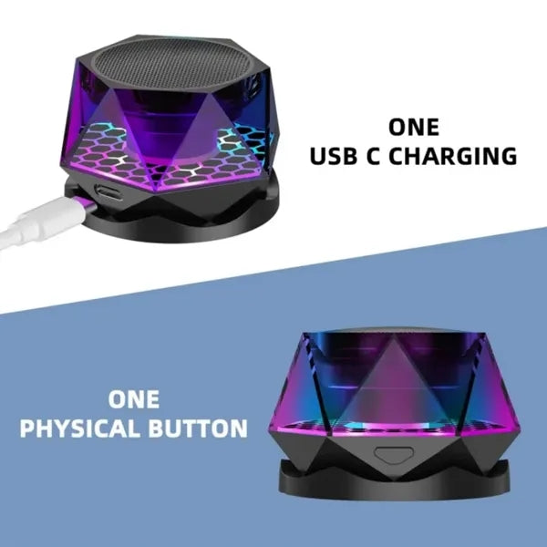 Magnetic Wireless Diamond Bluetooth Speaker with Multi Light