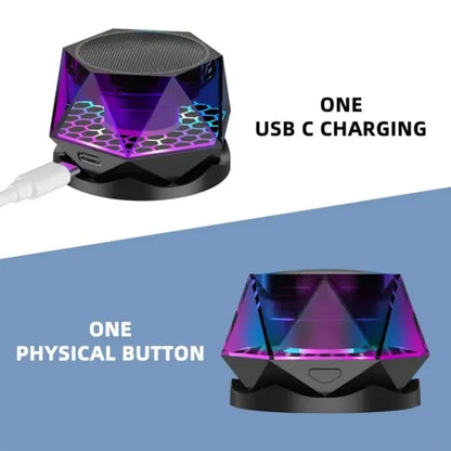 Magnetic Wireless Diamond Bluetooth Speaker with Multi Light