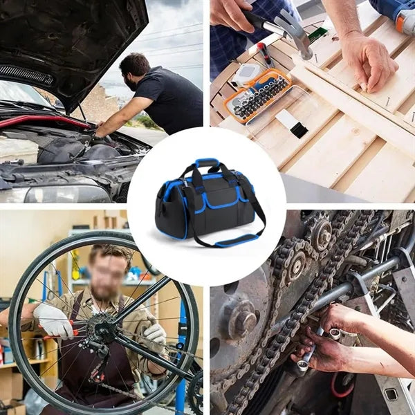 Multi-pockets portable electrician carpentry tool tote bag