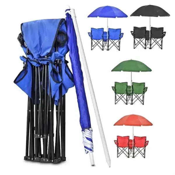 Portable Beach Umbrella Foldable Chair with Cooler Bag