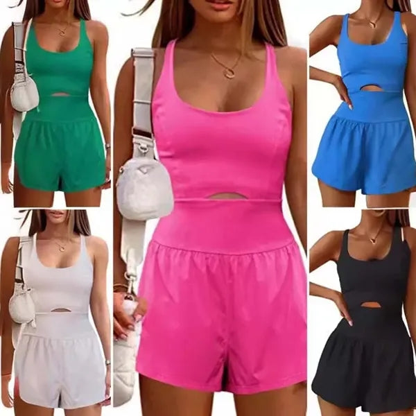 Summer running gym athletic dress women workout romper