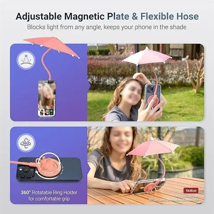 Mini anti-glare sun outdoor beach magnetic phone umbrella