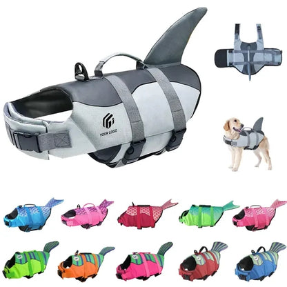 High buoyancy ripstop shark dog life jacket safety vest