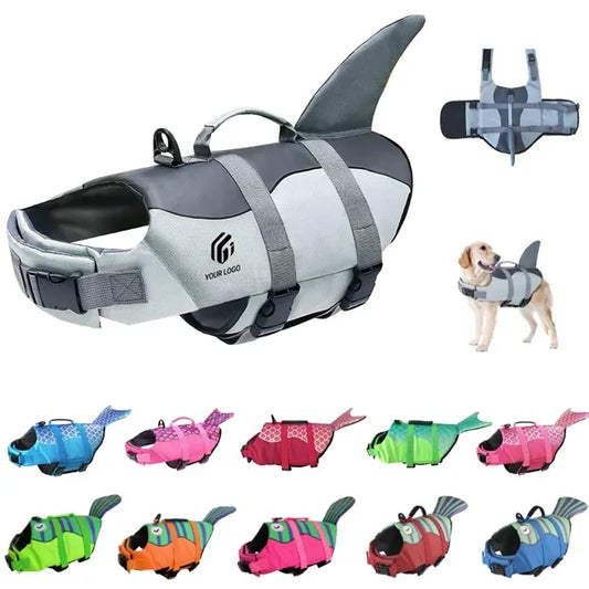 High buoyancy ripstop shark dog life jacket safety vest