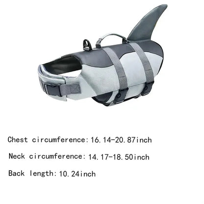 High buoyancy ripstop shark dog life jacket safety vest