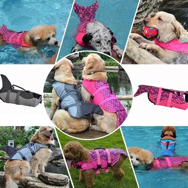 High buoyancy ripstop shark dog life jacket safety vest